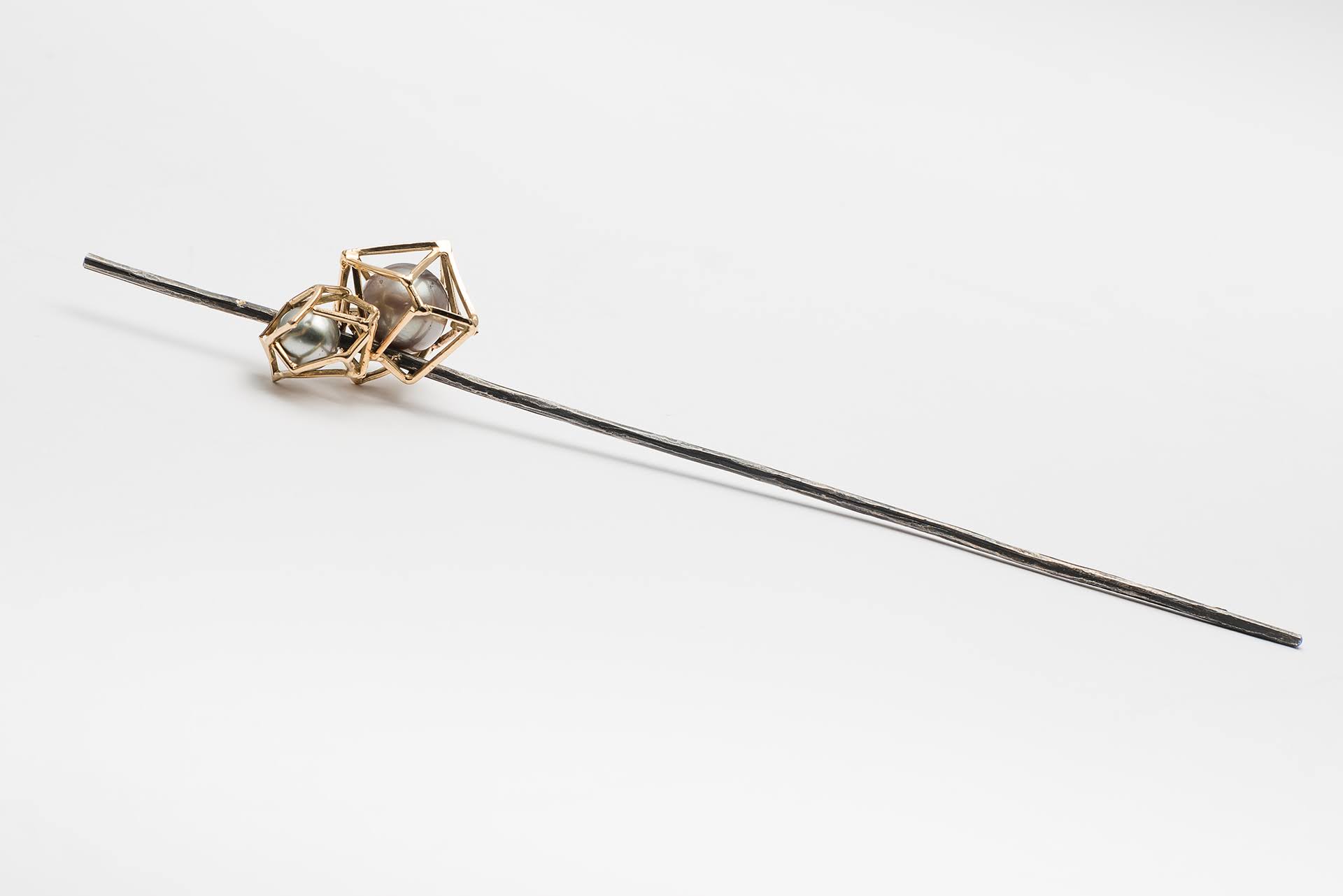 Aerei - Spilla in oro 18 kt, argento e perle tahitiane. - Image 3