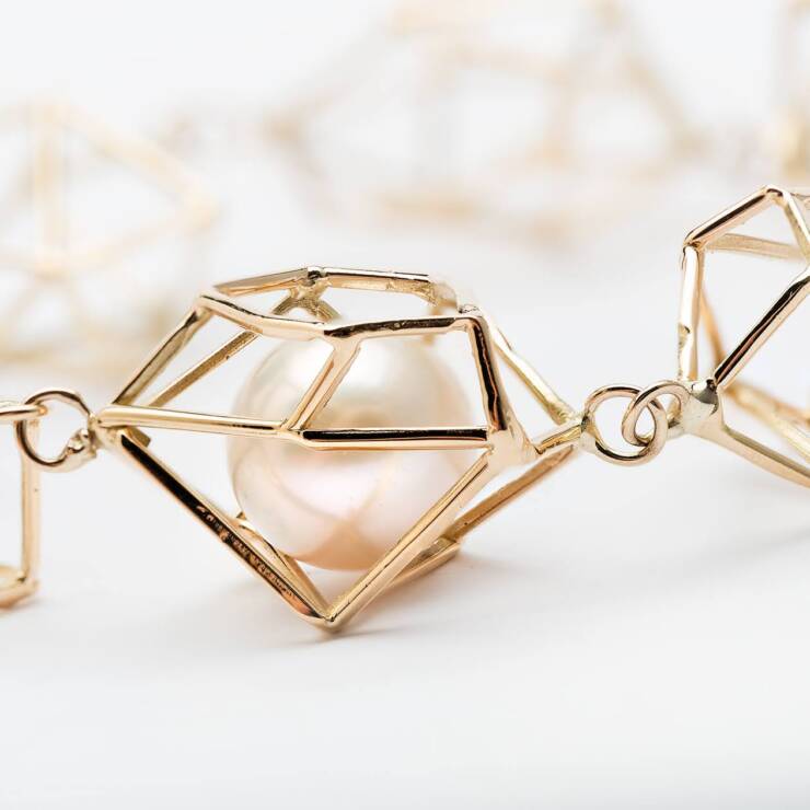 Aerei - Bracciale in oro 18 kt e perla australiana